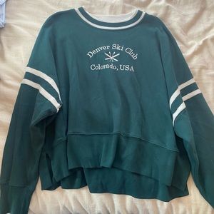 Abercrombie and Fitch Green Crewneck Sweater